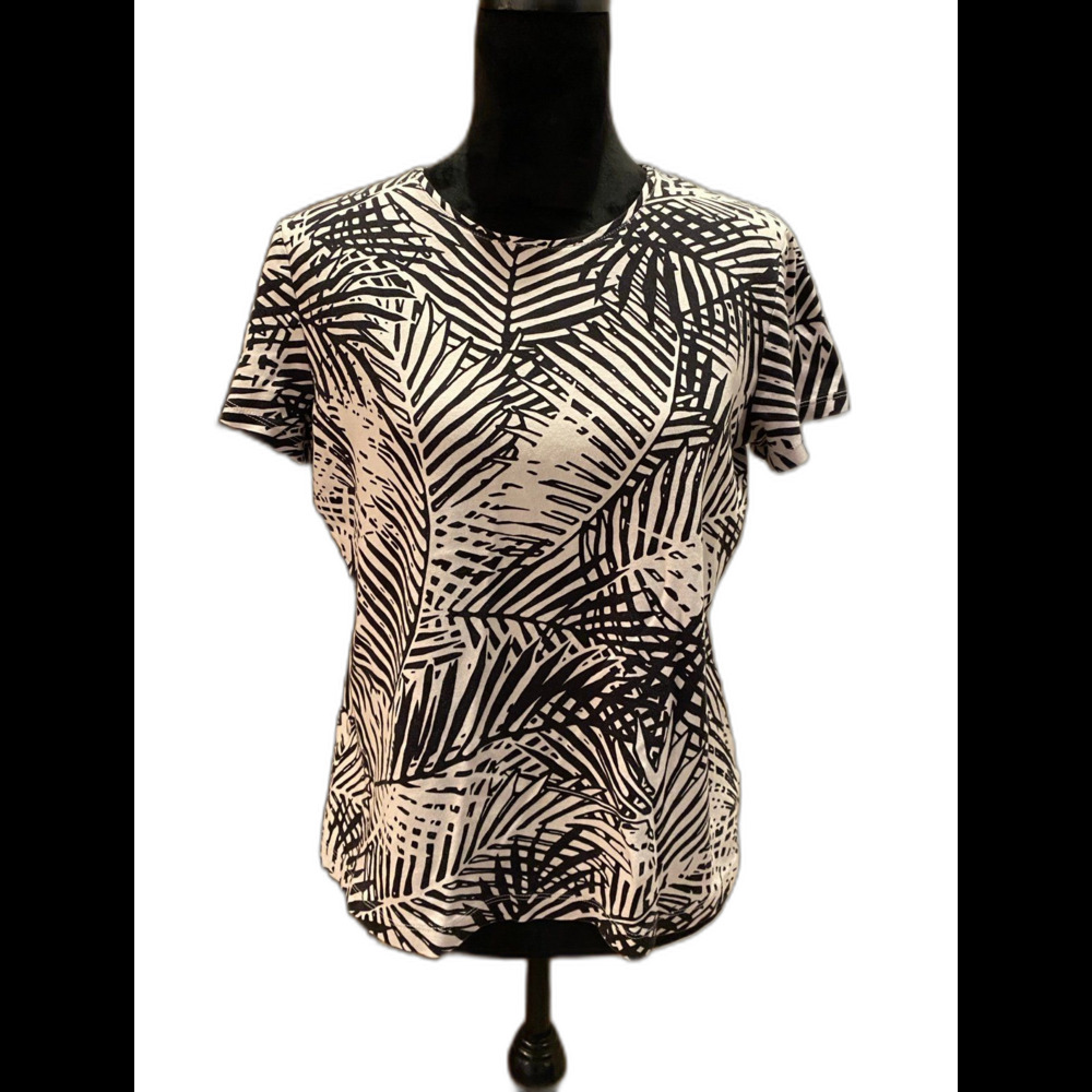 Croft & Barrow‎ Blouse Womens Top Size Large -fits like Medium Short Sleeve Knit